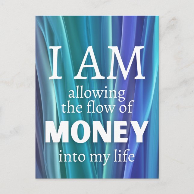 I AM Allowing Money Law of Attraction Affirmation Postcard (Front)