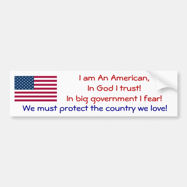 I am an American Bumper Sticker (Front)
