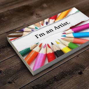 I Am an Artist Colour Pencils business card