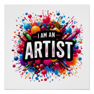 I am an artist painter Drawing Art teacher Poster