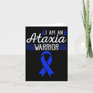 I Am An Ataxia Warrior Blue Ribbon Awareness Card