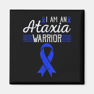 I Am An Ataxia Warrior Blue Ribbon Awareness T-Shi Magnet