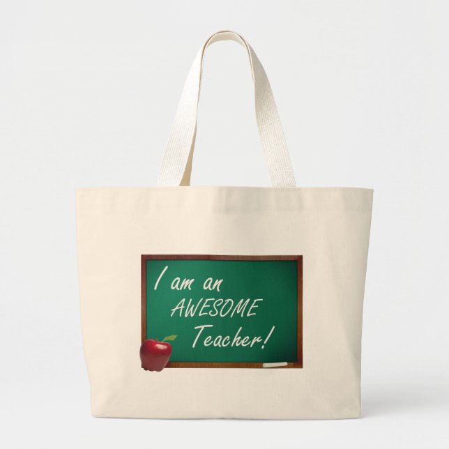 i am an awesome teacher large tote bag (Front)