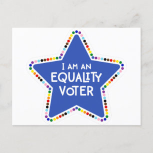 I am an Equality Voter! LGBTQ+ Rainbow Star Postcard