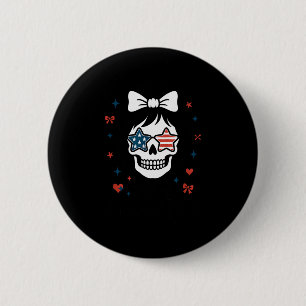 I Am Aunt Tifa Cute Coquette Skull With Bow And Am 6 Cm Round Badge