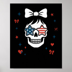 I Am Aunt Tifa Cute Coquette Skull With Bow And Am Poster