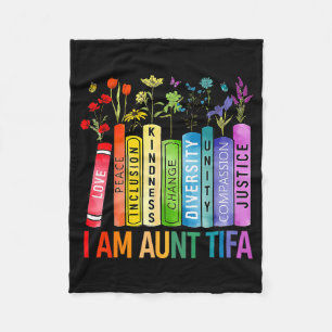I Am Aunt Tifa Human Rights Floral Women Men Prote Fleece Blanket