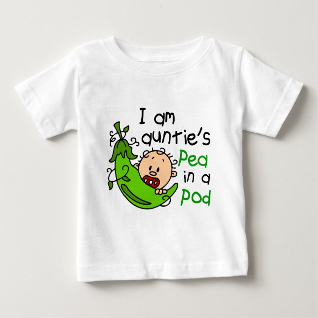 I Am Auntie's Pea In A Pod Baby T-Shirt (Front)