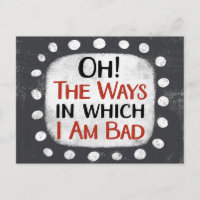 I Am Bad Postcard