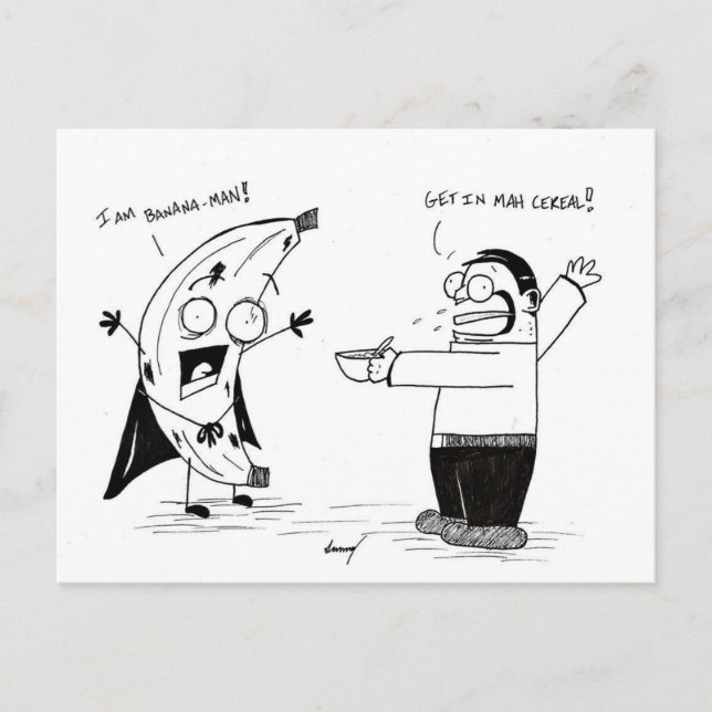 "I AM BANANA-MAN!" Postcard (Front)
