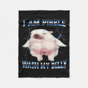 I Am Bble Wash My Belly Bble Meme Funny Dog Brainr Fleece Blanket