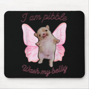 I Am Bble Wash My Belly Bble Meme Funny Dog Brainr Mouse Pad