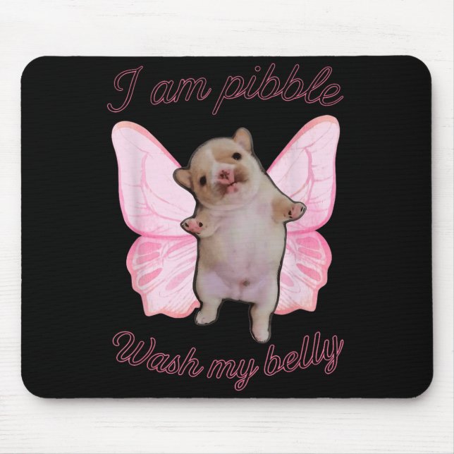 I Am Bble Wash My Belly Bble Meme Funny Dog Brainr Mouse Pad (Front)