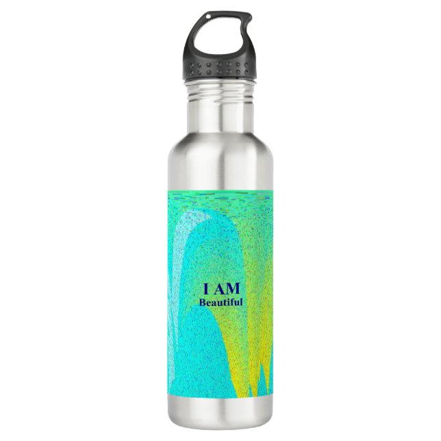 I AM Beautiful Water Bottle 24 oz Stainless Steel (Front)