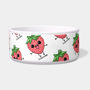 I am Berry Happy cute kawaii strawberry jumping