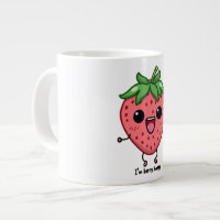 I am Berry Happy cute kawaii strawberry jumping