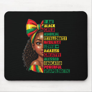 I Am Black Child Afro Girl Empowerment Black Histo Mouse Pad