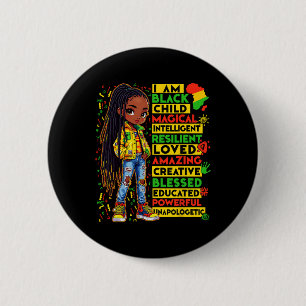 I Am Black Child History Month African American Ki 6 Cm Round Badge