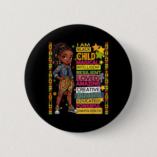 I Am Black Child History Month African American Ki 6 Cm Round Badge