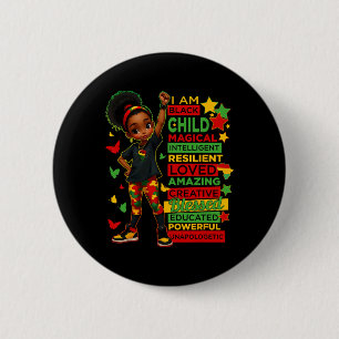 I Am Black Child History Month African American Ki 6 Cm Round Badge