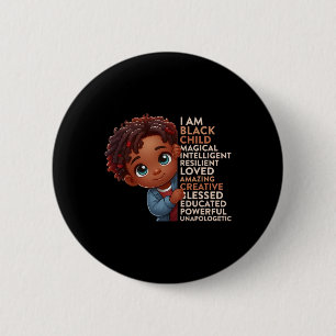I Am Black Child History Month African American Ki 6 Cm Round Badge