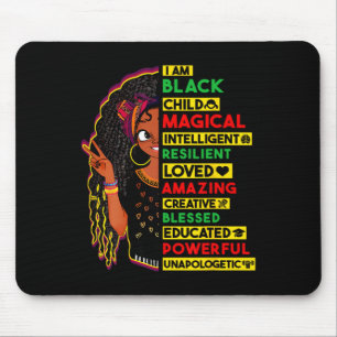 I Am Black Child History Month African American Ki Mouse Pad