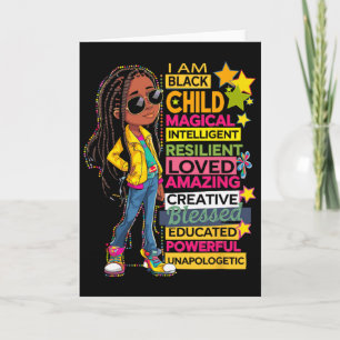 I Am Black Child History Month African American Yo Card