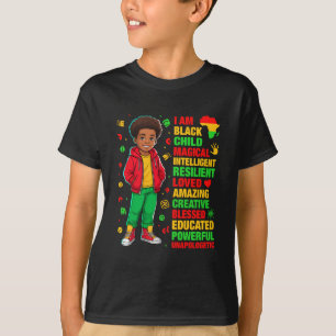 I Am Black Child History Month Kids Boys African A T-Shirt