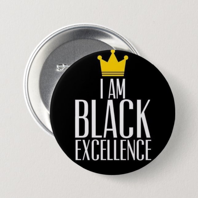 I AM Black Excellence 7.5 Cm Round Badge (Front & Back)