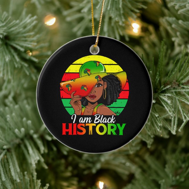 I Am Black History African America Ceramic Tree Decoration (Tree)