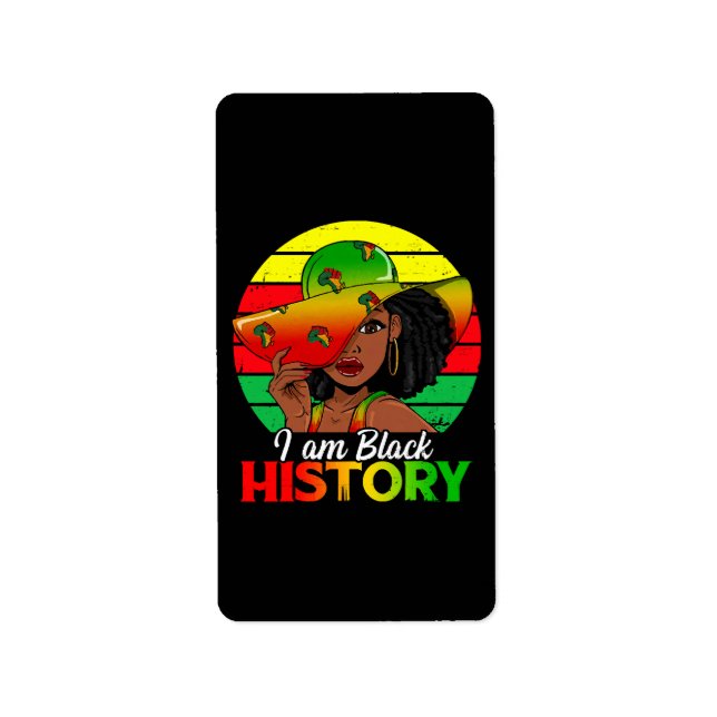 I Am Black History African America Label (Front)