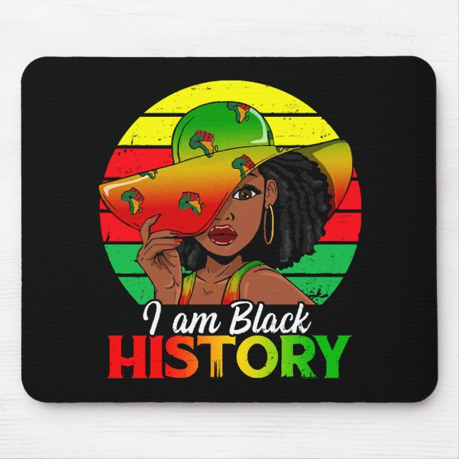 I Am Black History African America Mouse Pad (Front)