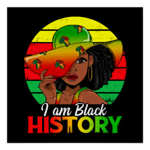 I Am Black History African America Poster