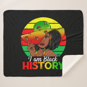 I Am Black History African America Sherpa Blanket