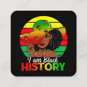 I Am Black History African America Square Business Card
