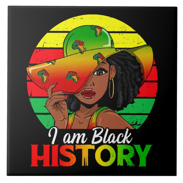 I Am Black History African America Tile (Front)