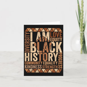 I Am Black History African American Black History  Card