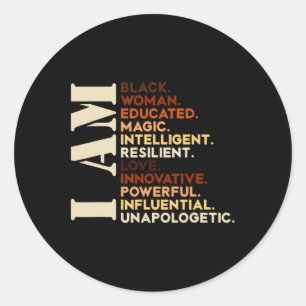 I Am Black History African American Black History  Classic Round Sticker