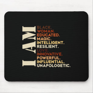 I Am Black History African American Black History  Mouse Pad