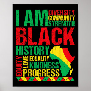 I Am Black History African American Black History Poster
