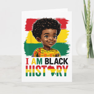 I Am Black History Afro Boy Little Melanin Prince Card
