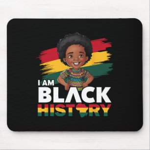 I Am Black History Afro Boy Little Melanin Prince Mouse Pad