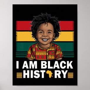 I Am Black History Afro Boy Little Melanin Prince Poster