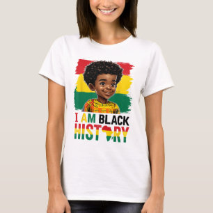 I Am Black History Afro Boy Little Melanin Prince  T-Shirt
