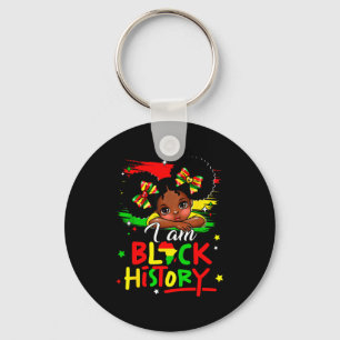 I Am Black History Afro Girl Little Melanin Prince Key Ring