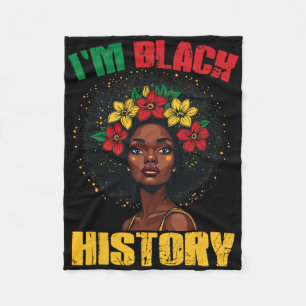 I Am Black History Afro Hair Juneteenth Black Hist Fleece Blanket