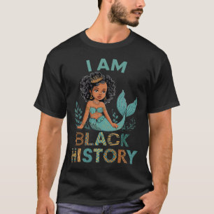 I Am Black History Afro Little Girl African Americ T-Shirt