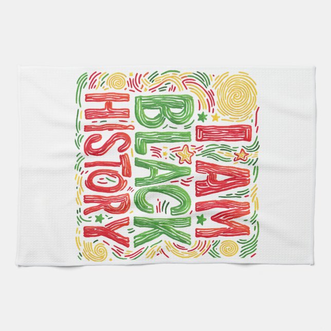I Am Black History - Black Activism Tea Towel (Horizontal)