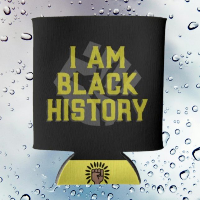 I Am Black History – Black Fist Graphic Can Cooler (Creator Uploaded)