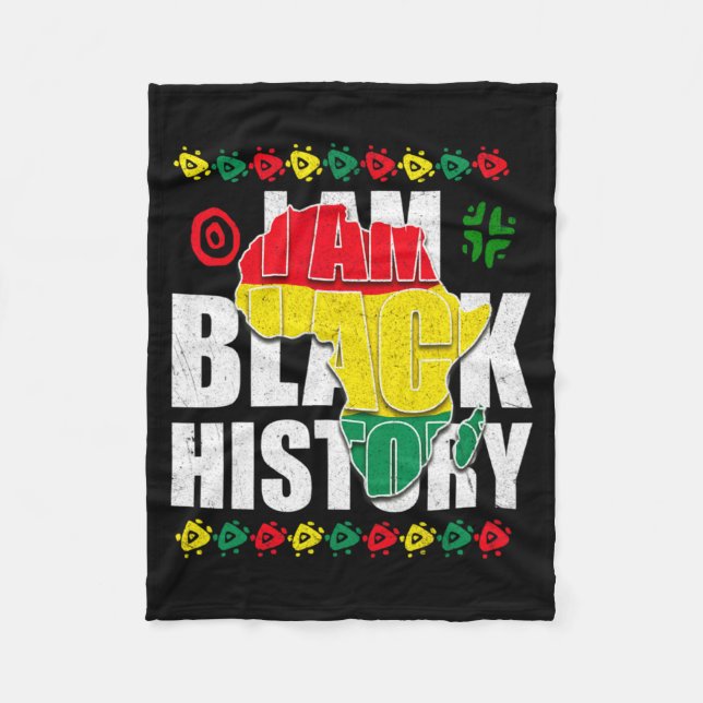 I Am Black History Black Pride Gift Black African  Fleece Blanket (Front)